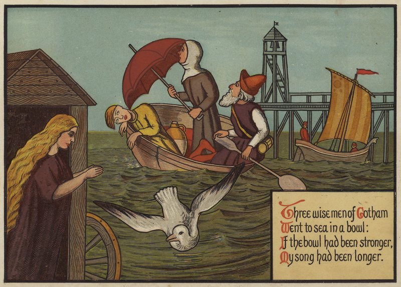 Tři mudrci z Gothamu … (barva litho) od English School