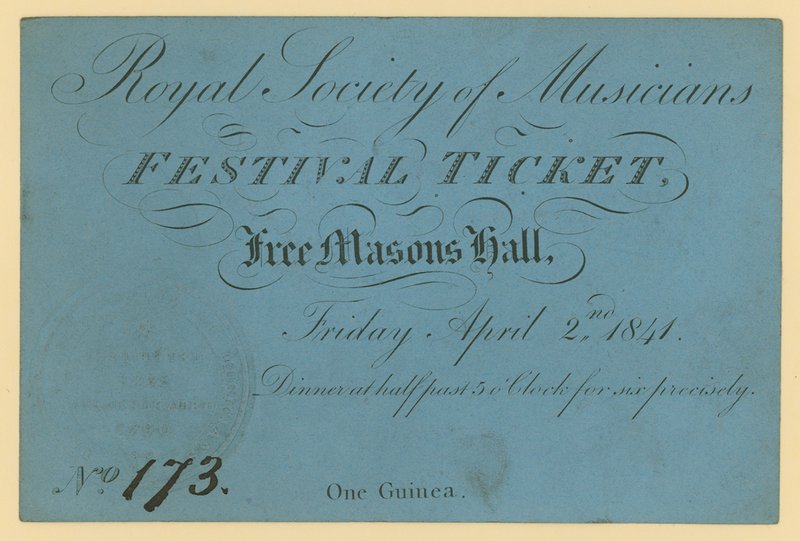 Vstupenka na Royal Society of Musicians Festival, Free Masons Hall od English School