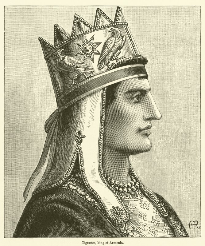 Tigranes, arménský král (rytina) od English School