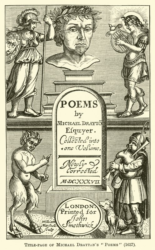Titulní strana Michael Draytons Poems, 1637 od English School