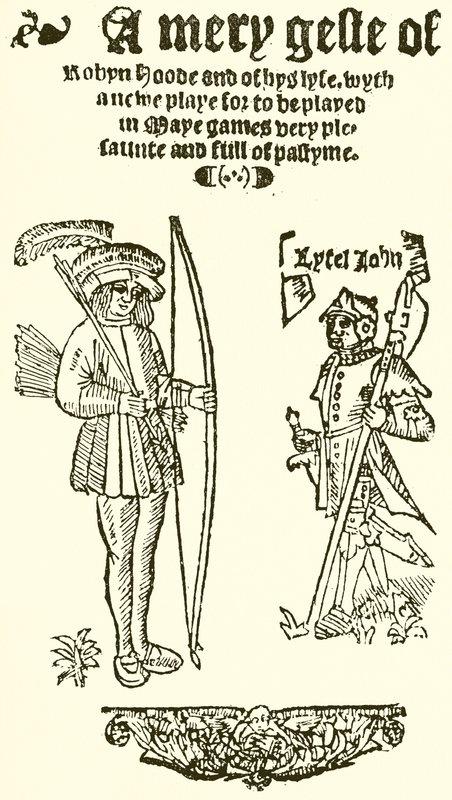 Titulní strana A Mery Geste of Robyn Hood, 1550 od English School