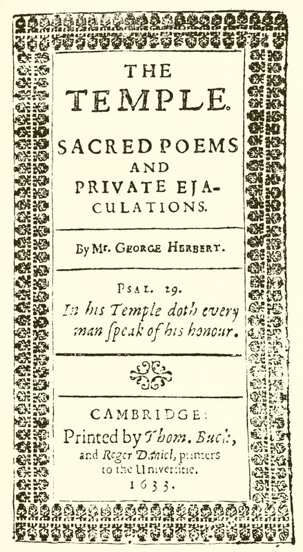Titulní strana George Herberts The Temple od English School