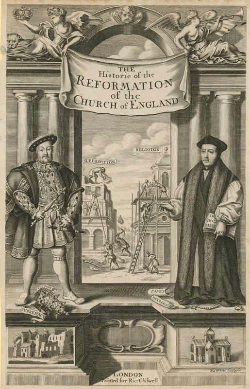 Titulní strana Historie reformace anglikánské církve od English School