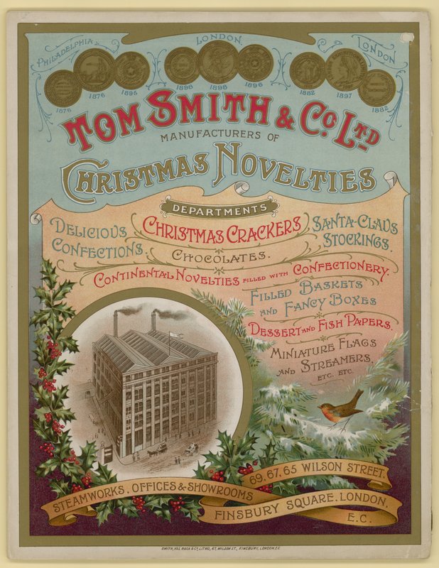 Tom Smith & Co Ltd, vánoční novinky, vánoční sušenky, obálka brožury od English School