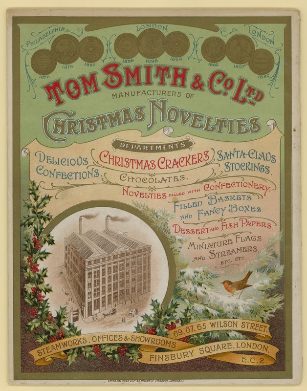Tom Smith & Co Ltd, vánoční novinky, vánoční sušenky, obálka brožury od English School