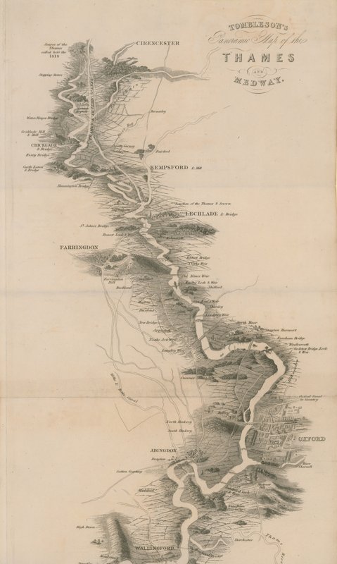 Panoramatická mapa Temže a Medway od společnosti Tomblesons od English School