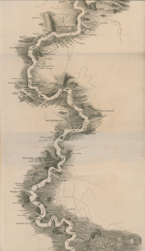 Panoramatická mapa Temže a Medway od společnosti Tomblesons od English School