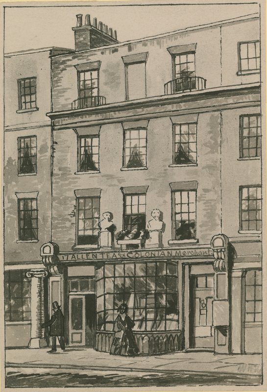 Toms Coffee House, 17 Russell Street, Covent Garden (wc na papíře) od English School