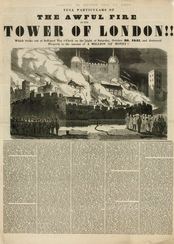 Požár londýnského Toweru, 1841 od English School