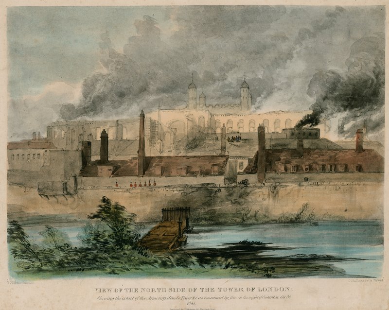 Požár londýnského Toweru, 1841 od English School