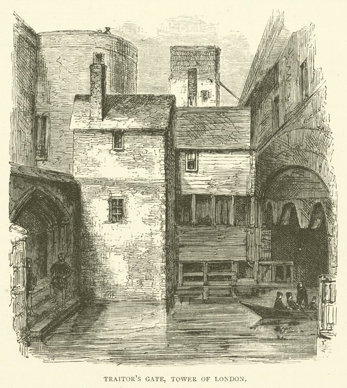 Zrádcovská brána, Tower of London (rytina) od English School