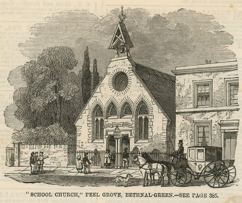 Školní kostel Nejsvětější Trojice v Bethnal Green od English School