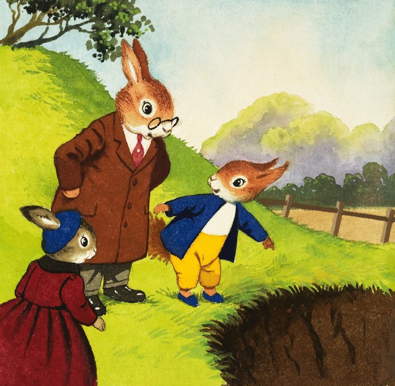 Tufty ukazující na díru od English School