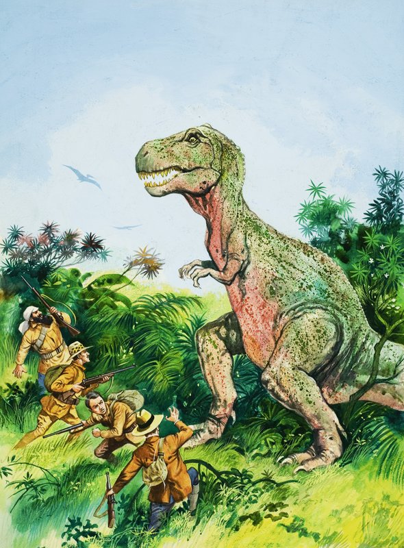 Tyrannosaurus Rex čelí mužům od English School