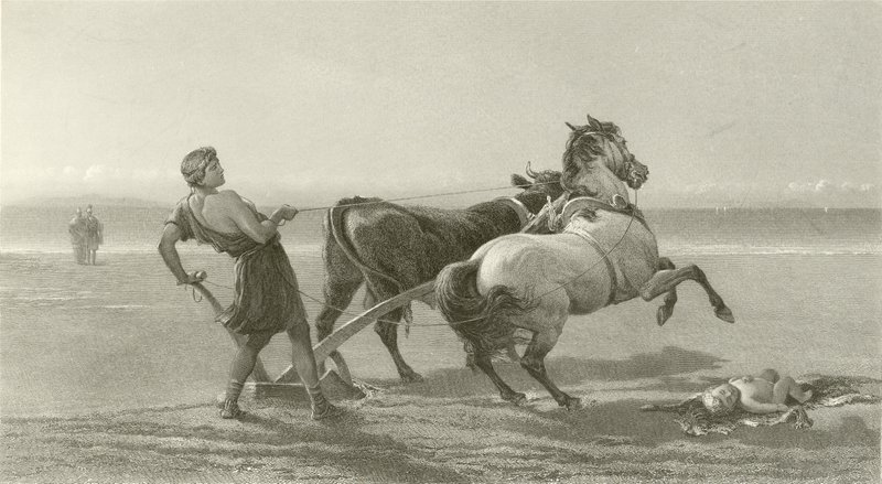 Ulysses brázdí mořské pobřeží (hlubotisk) od English School