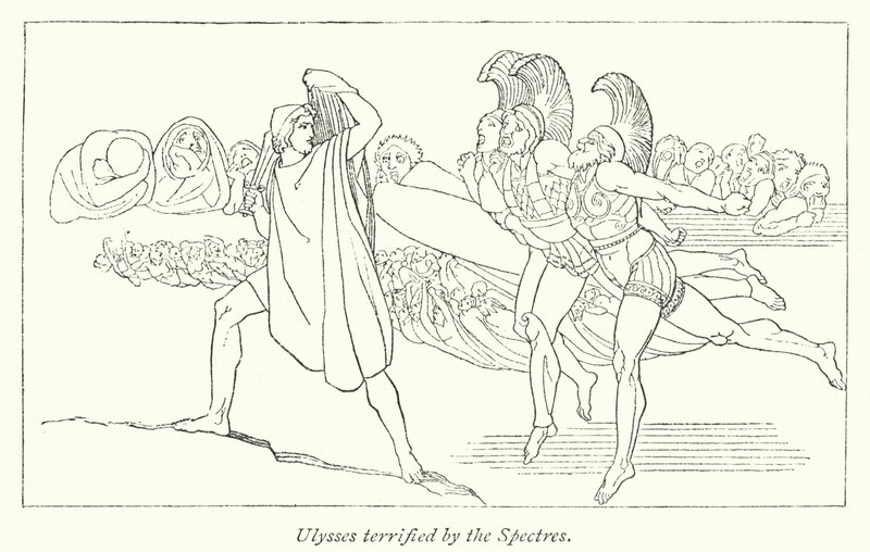 Ulysses vyděšený přízraky (litho) od English School