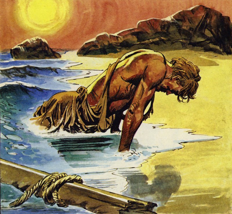 Odysseus byl vyplaven na ostrově Ogygia od English School