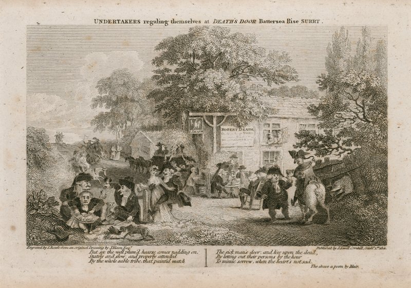 Hrobáři se slaví v Deaths Door, Battersea Rise, Surrey od English School