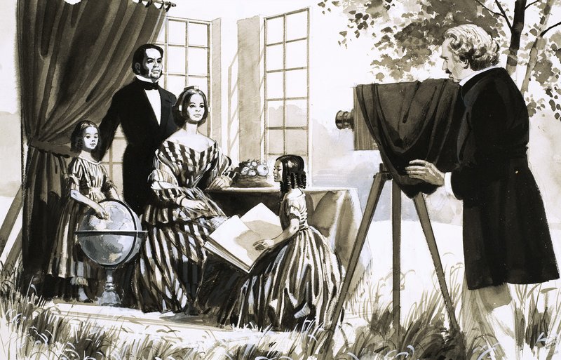 Fotografování neidentifikované rodiny od English School