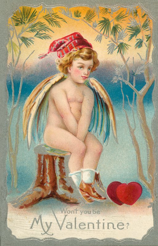 Valentýnské přání (barevná litografie) od English School