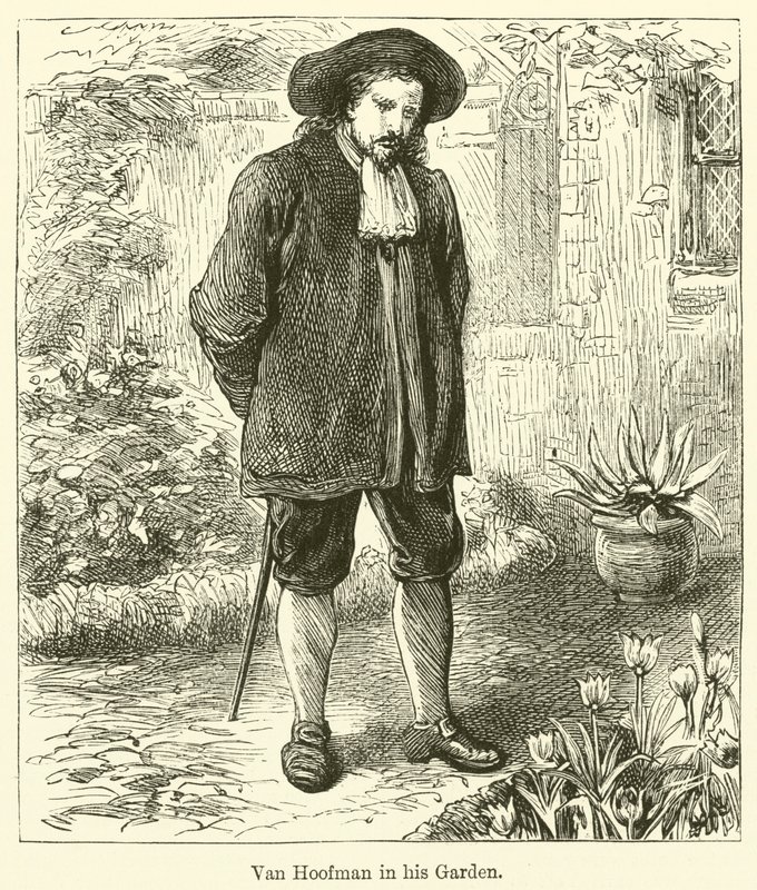 Van Hoofman ve své zahradě (rytina) od English School