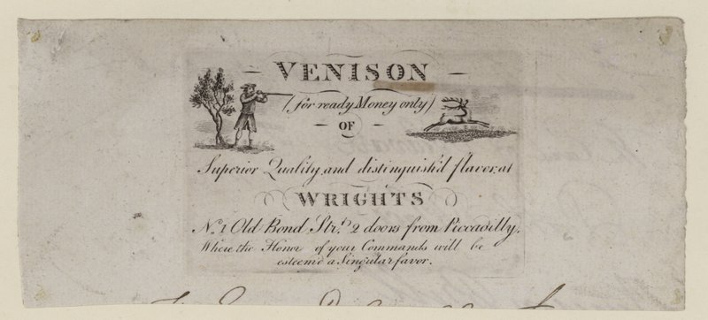 Venisor Seller, Wrights, obchodní karta od English School