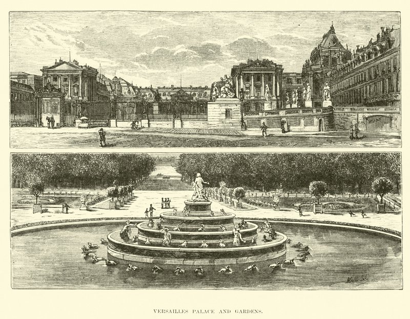Versailleský palác a zahrady od English School