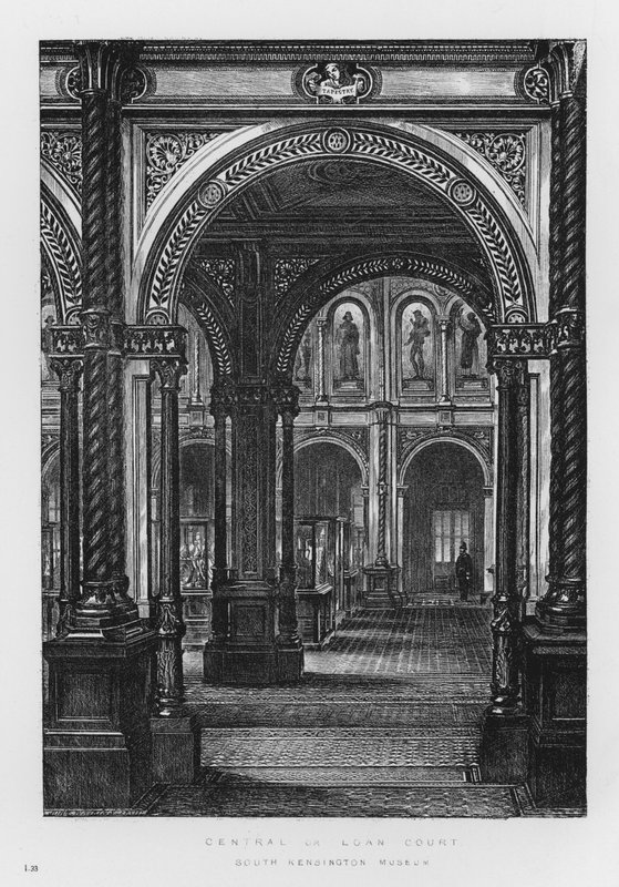 Victoria And Albert Museum: Central or Loan Court (rytina) od English School