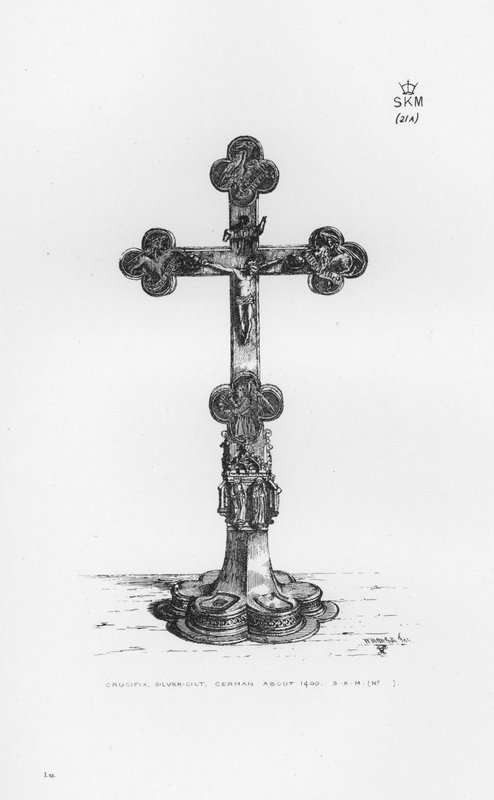 Muzeum Viktorie a Alberta: Krucifix, stříbrně zlacený, německý kolem roku 1400 od English School