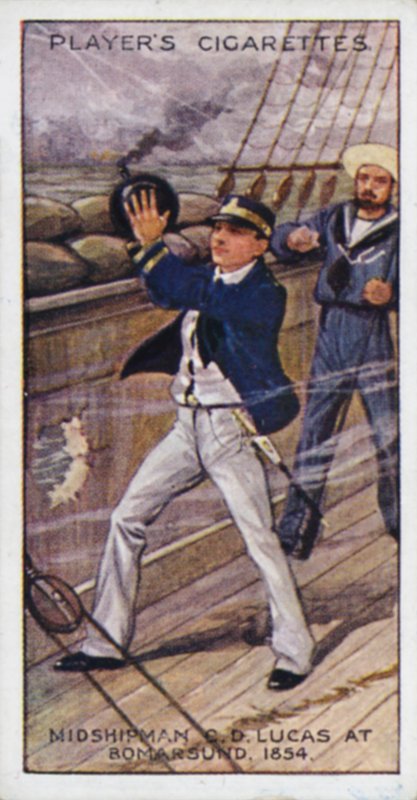 Victoria Cross: Midshipman (později kontraadmirál) CD Lucas, RN, v Bomarsundu od English School