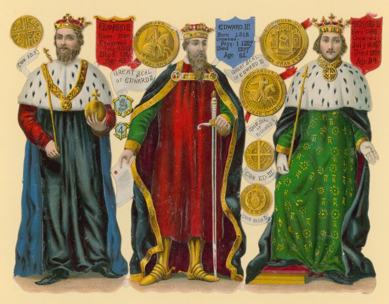 Viktoriánský šrot: King Edward II, King Edward III, King Richard II od English School