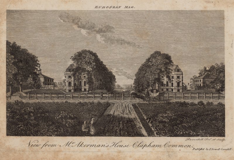 Pohled z domu pana Ackermanse, Clapham Common, Surrey od English School