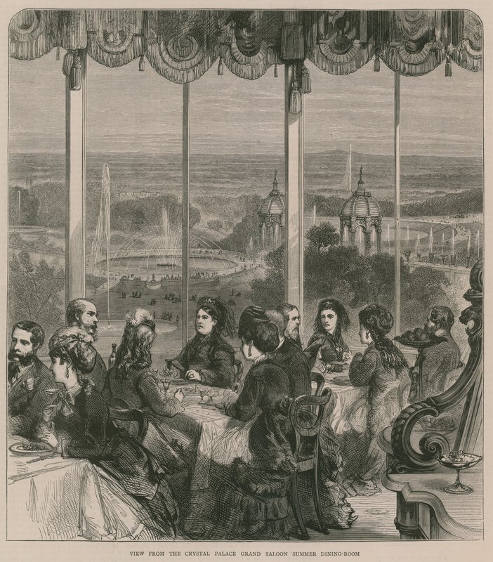 Pohled z letní jídelny Crystal Palace Grand Saloon od English School