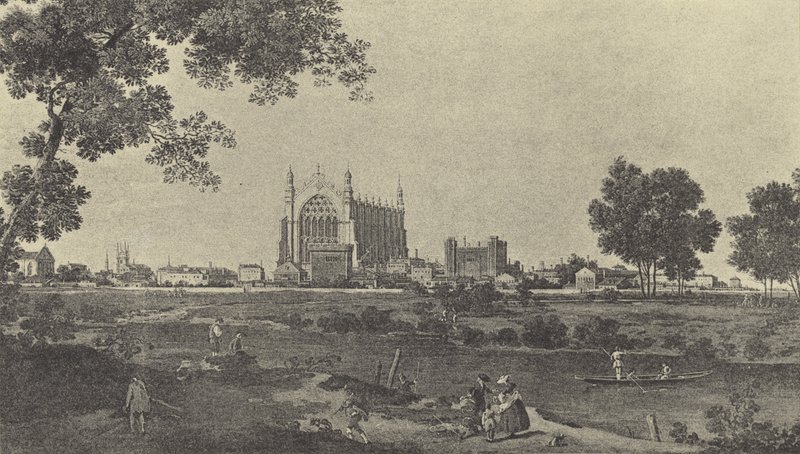 Pohled na Eton College, c 1747 (hlubotisk) od English School