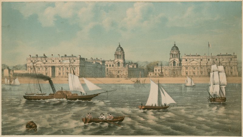 Pohled na Greenwich Hospital, Londýn od English School