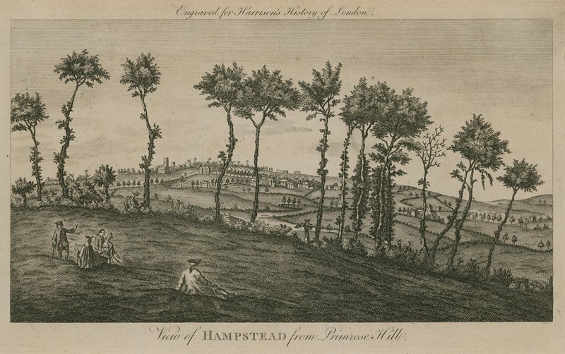 Pohled na Hampstead z Primrose Hill od English School