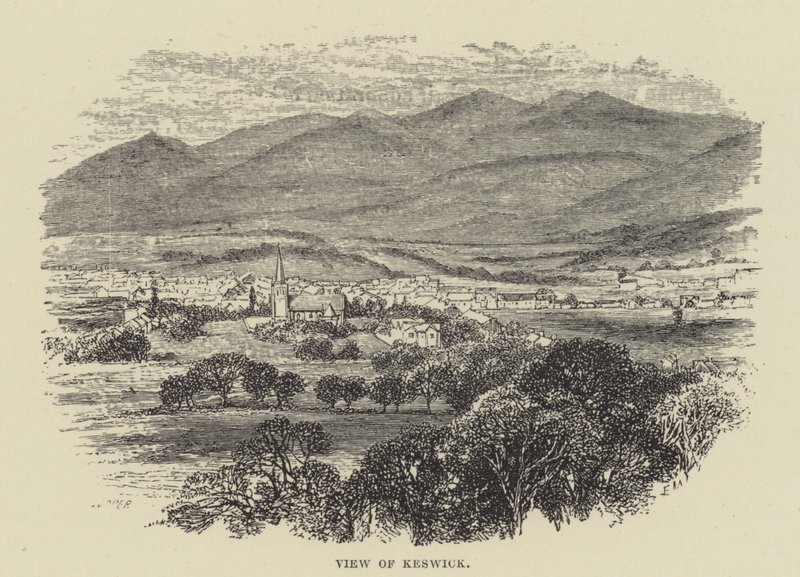 Pohled na Keswick (rytina) od English School