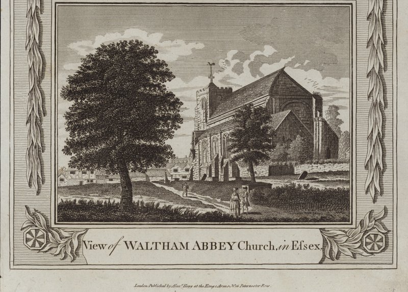 Pohled na kostel Waltham Abbey Church od English School