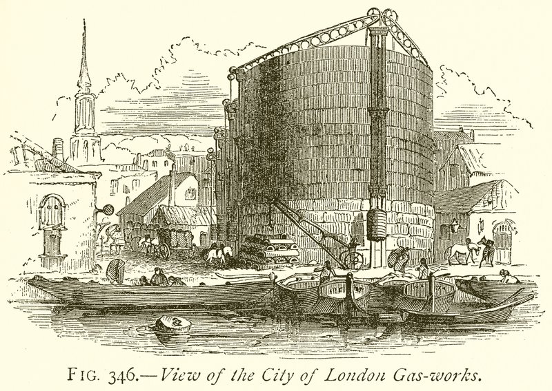 Pohled na City of London Gas-Works od English School