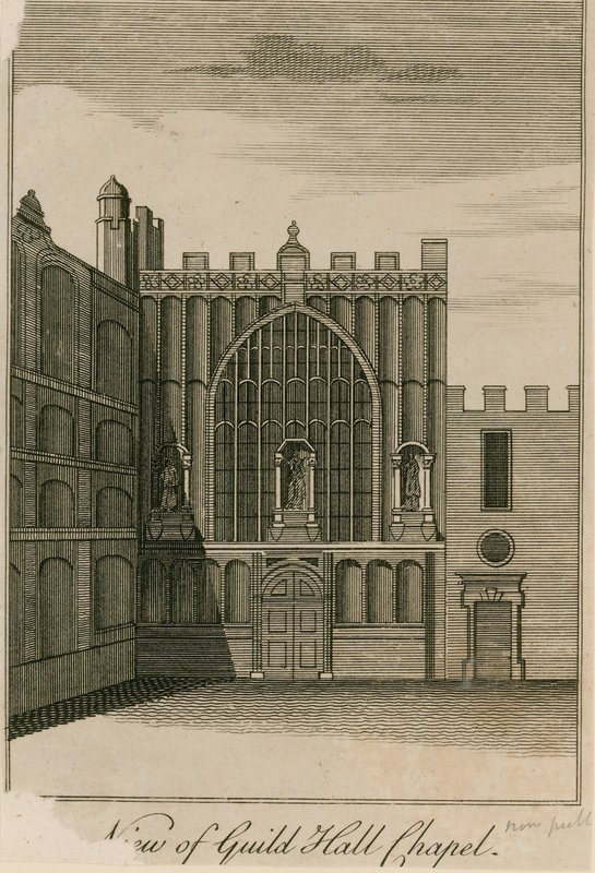 Pohled na Guildhall Chapel, Londýn od English School