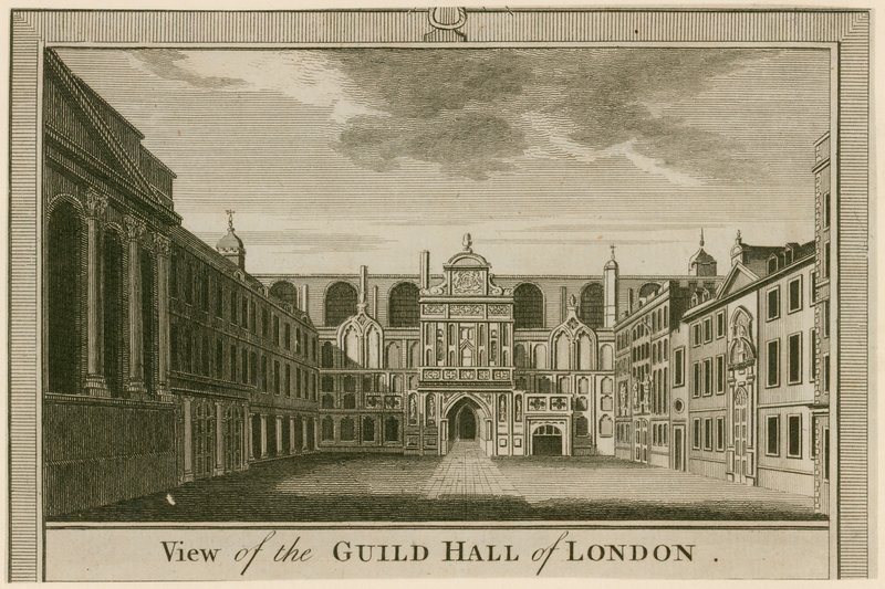 Pohled na Guildhall, Londýn od English School