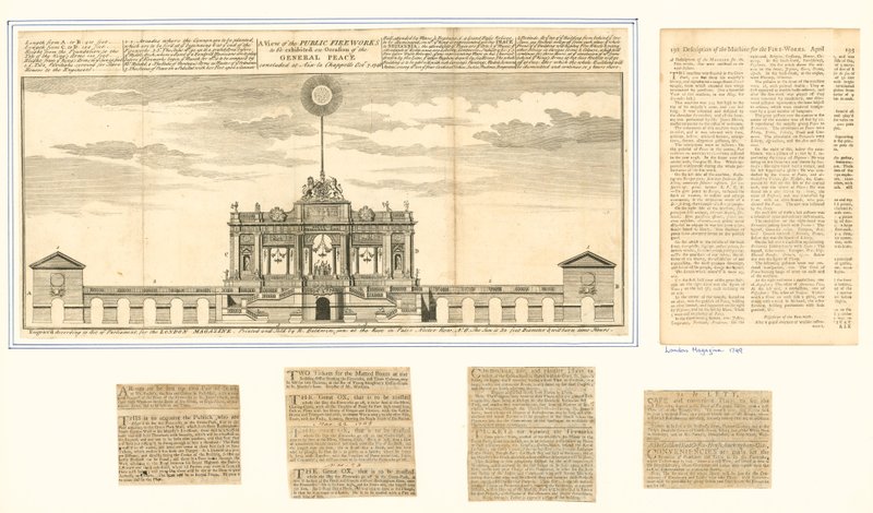 Pohled na veřejný ohňostroj pro mír v Aix La Chapelle 1749 od English School