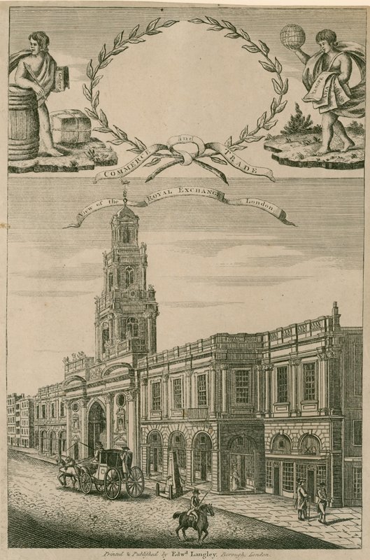 Pohled na Royal Exchange, Londýn od English School