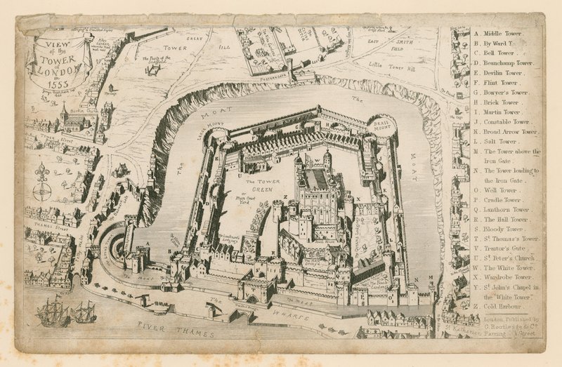 Pohled na londýnský Tower v roce 1553 od English School