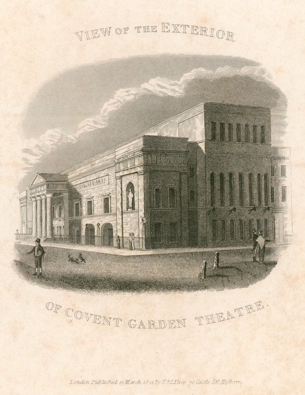 Pohled na exteriér divadla Covent Garden v Londýně od English School