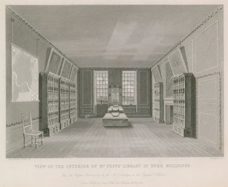 Pohled na interiér Mr Pepys Library v York Building od English School
