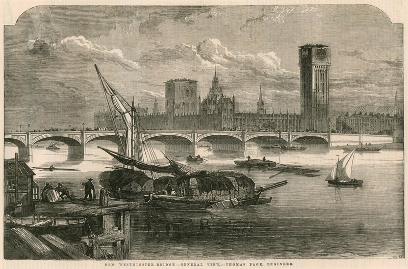 Pohled na nový Westminster Bridge v Londýně od English School