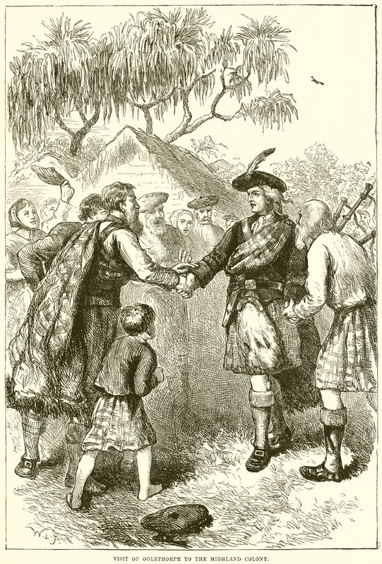 Návštěva Oglethorpe v kolonii Highland od English School