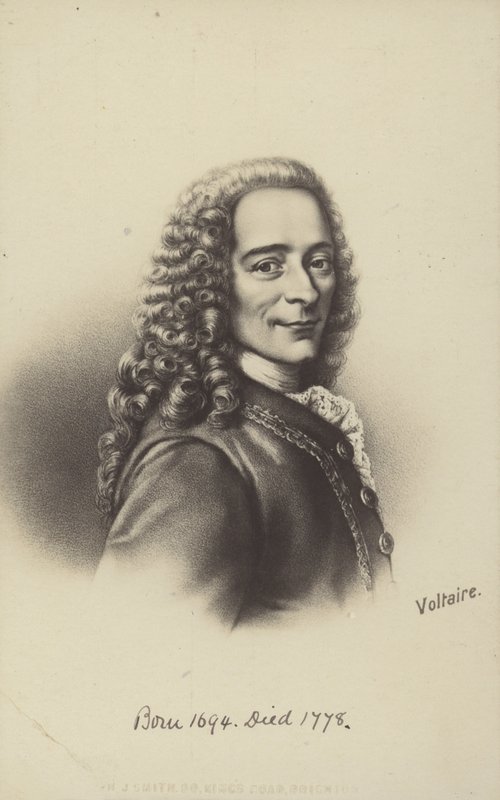 Voltaire (1694-1778), francouzský spisovatel, filozof a dramatik (litografie) od English School