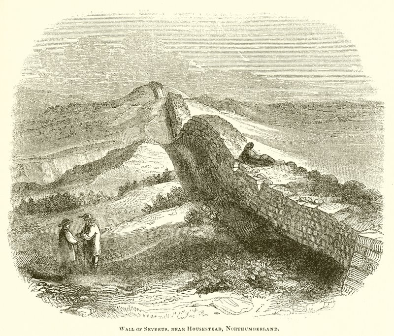 Wall of Severus, poblíž Housestead, Northumberland od English School